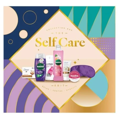 Image of The Self Care Collection Bodyspray 150ml, Soap Bar 90g, Handcream 75ml, Shower Gel 225ml, Bath 500ml and Lip Balm 20g Gift Set for Her with Eye Mask