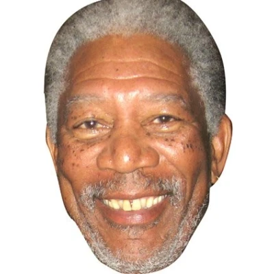 Image of FoxyPrinting Morgan Freeman Celebrity Cardboard Party Face Mask Fancy Dress