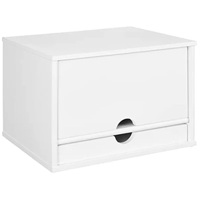 Image of Victor Pure White Desktop Organizer, 10.9&quot; x 12.8&quot; 10.6&quot;