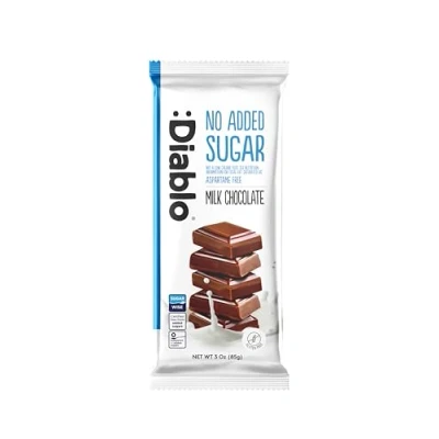 Image of Diablo Milk Chocolate with Sweetener Sweetened by Maltitol No Added Sugar Perfect for Gifting 85g. (Pack Of 1)