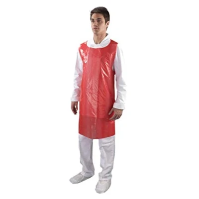 Image of Prophylaxis Thixotropic Mint Prophy Paste Pasha81 100 x Disposable Flat Pack Polythene PE Plastic Aprons FAST Delivery UK Stock (Red)