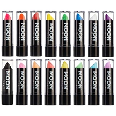 Image of Neon UV Lipstick by Moon Glow Intense &amp; Pastel set of 16 colours Bright Coloured Glows under