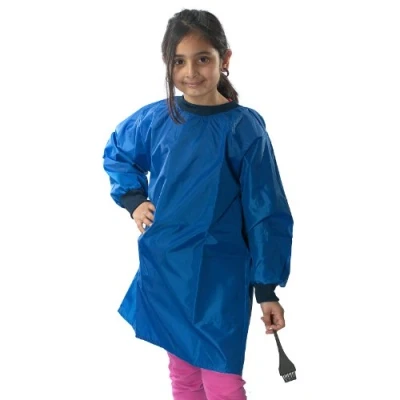Image of ND Sports Kid&#039;s School Protective Smock Apron 2 Piece Set for 8 10 Years, Navy Blue