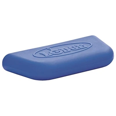 Image of Lodge Silicone Assist Handle Holder, Blue, 5&quot; x 2.375&quot;