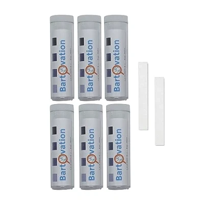 Image of Six Pack Restaurant Sanitizer Chlorine Test Paper, 10 200 ppm [6 Vials of 100 Paper Strips]