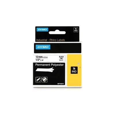 Image of Dymo Rhino 12MM White Perm Polyester Tape 18483