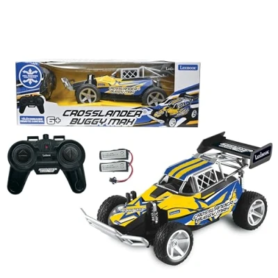 Image of Lexibook RC22, Crosslander Max, Radio road buggy, up to 15 km/h, remote control and 2 rechargeable batteries included, Blue/yellow