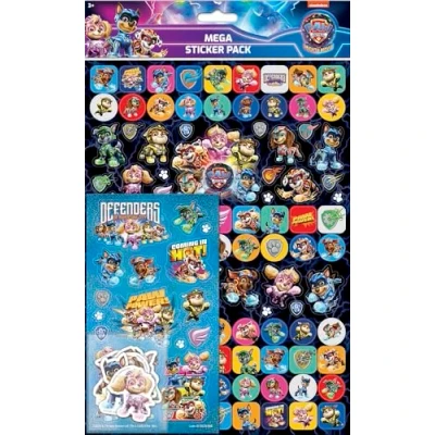 Image of Paper Projects 01.70.22.040 PAW Patrol the Mighty Movie Mega Pack Three Types of Stickers (Around 150 Total) Reusable on Non Porous Surfaces, 29.7cm x 21cm