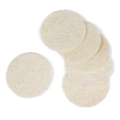 Image of Eco Bath London Natural Loofah Face Exfoliating Scrubber Pads Facial Pad Scrubber, 6 Pack Exfoliator Pad, Sponge for Smooth and Radiant Skin