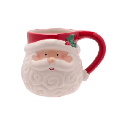 Image of The Seasonal Gift Co Santa &amp; Friends Jolly Red White Mug Whimsical Christmas Gifting Homeware Present for Tea, Coffee Holiday Festive Drinking.