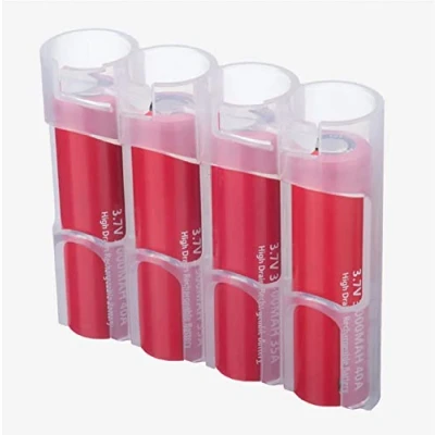 Image of Storacell Powerpax 18650 Battery Caddy, Clear, 4 Pack
