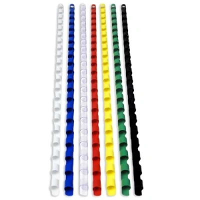 Image of RAYSON Plastic Binding Combs, 20 Sheets, 6mm, Colourful, 21 Rings, A4, Box of 100