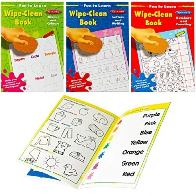 Image of Fun To Learn Set of 3 Wipe Clean Childrens Educational Books