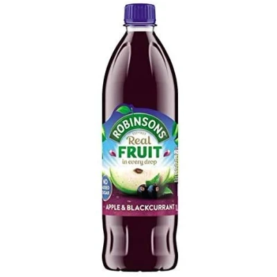 Image of Robinsons No Added Sugar Apple &amp; Blackcurrant Cordial Concentrate Squash 1 Litre Bottles (24 Bottles)
