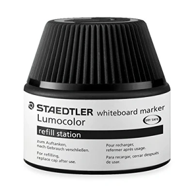 Image of STAEDTLER 488 51 9 Lumocolor Refill Station for Whiteboard Marker 351 Black Ink (1 x 15ml Station)