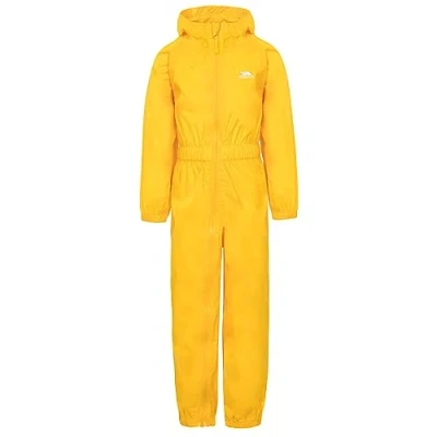 Image of Trespass Children&#039;s Button Waterproof Rain Suit With Hood, sunshine, 5 6 Years UK