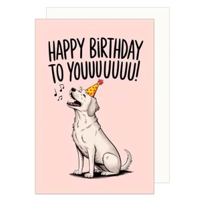 Image of Edition Seidel Premium Birthday Card with Envelope. Greeting Happy Man Woman Child Singing Dog (G3641 SW024)