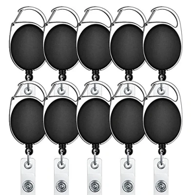 Image of Retractable Keyring,Selizo10Pcs Badge Reel Holder for Key Ring Id Card Holders,Retractable Keychain with Belt Clip