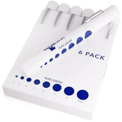 Image of JFA Medical Disposable Pen Torch Light with Pupil Gauge, Pack of 6