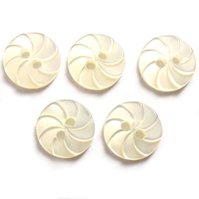 Image of Whirl Swirl 2 Hole Round Buttons 15mm Wide Pack of 5 (Ivory)