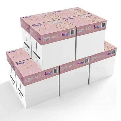 Image of A4 Paper indigo Copier Speedy and Happy Printing White Box of 5 Reams 2500 Sheets, High Whiteness Thick Opaque (75/80 GSM) 10 Boxes