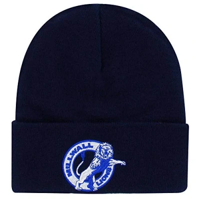 Image of Millwall F.C. Lions Embroidered Football Bronx Hat (100 Percent Acrylic) Navy Blue, 7 3/8 1/2