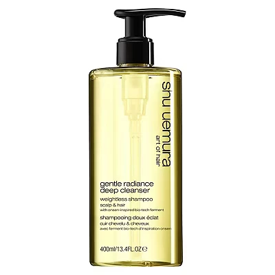 Image of Shu Uemura, Gentle Radiance Weightless Shampoo Deep Cleanser, All Hair Types, Enriched with Onsen Inspired Bio Tech Ferments, Cleanses &amp; Balances Scalp and Hair, 400 ml