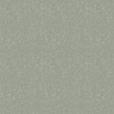 Image of Clarissa Hulse Gypsophila Spring Green &amp; Silver Wallpaper