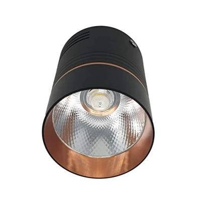 Image of 10W Led Cylinder Surface Mount Downlight Spotlight Copper Matt Black Finish 3000K 4000K or 5500K (Warm White 3000K)