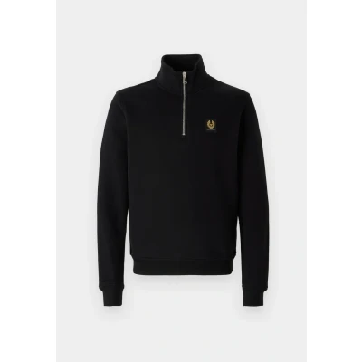 Image of Belstaff Quarter Zip Sweat Top in Black M