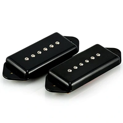 Image of VANSON AlNiCo V P90 Dog Ear Single Coil Pickups, Neck &amp; Bridge, Black DE90 (SET)