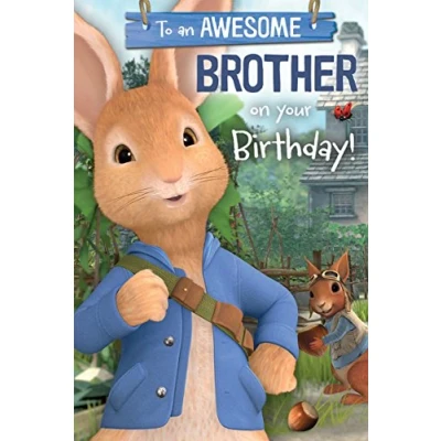 Image of Peter Rabbit PE003 &quot;BROTHER&quot; Birthday Card Multi
