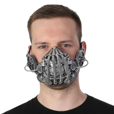 Image of Steampunk Mask Eyemask Masquerade Pick &amp; Choose Halloween Fancy Dress Cosplay Outfit Accessories (Silver Mouth Guard)
