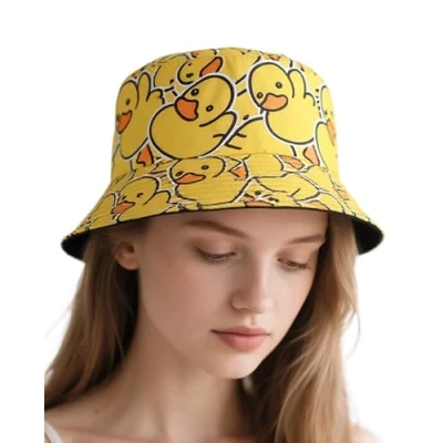 Image of Shylve Dual Sided Duck Bucket Hat Versatile Print Sun for All, Perfect UK Festival Accessories, Visors, Golf &amp; Funny Enthusiasts