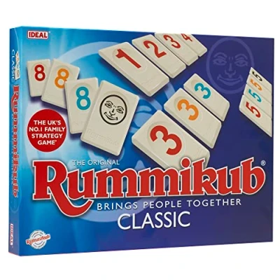 Image of IDEAL Rummikub Classic game: Brings people together Family Strategy Games For 2 4 Players Ages 7+ , Plastic, Multicolor