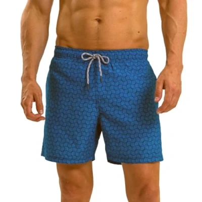 Image of RIPT Men&#039;s Performance Essentials Quick Dry UV 50 Sun Protection Swim Shorts Trunks, Blue Swirl Print, S