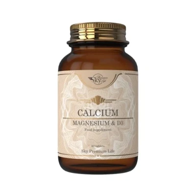 Image of Sky Premium Life Calcium Supplement 60 Calcium, Magnesium and Vitamin D3 Tablets for Healthy Bones, Teeth, Muscles D Supplement, 1 Month Supply