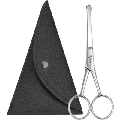 Image of YNR 10CM Premium Nose Hair Scissors, Rounded Tip for Trimming Small Details Facial Hair, Ear Eyebrow