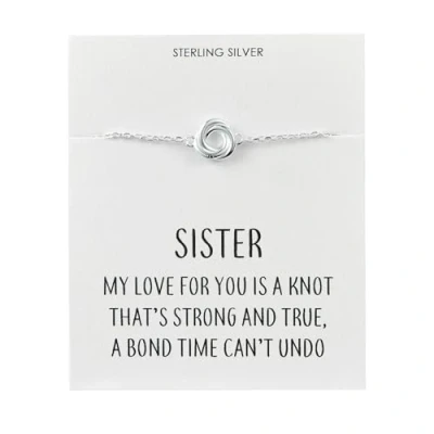 Image of Philip Jones Sterling Silver Sister Quote Knot Bracelet