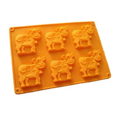 Image of Allforhome 6 Cows Silicone Cake Baking Mold Pan Handmade Soap Moulds Biscuit Chocolate Muffin Cups