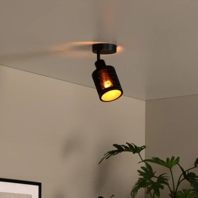 Image of Lucide Tagalog downlight made of bamboo, 1 bulb