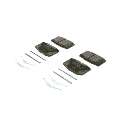 Image of 1605496, 1605536, 1605670, 1605671, 1605677 Brake pad set BOSCH 0 986 469 390 Low Metallic with anti squeak plate spring OPEL: Kadett E CC