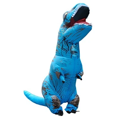 Image of JASHKE Inflatable Costume Trex Dinosaur Costumes Halloween Fancy Dress for Adult (Blue)