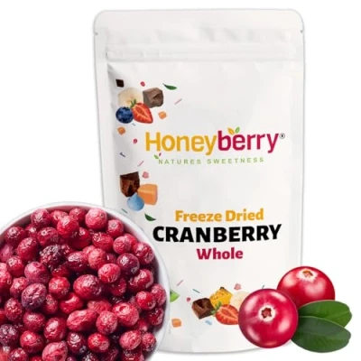 Image of Freeze Dried Cranberry Whole 100g No Added Sugar, 100% Natural, Gluten Free, Vegan Friendly