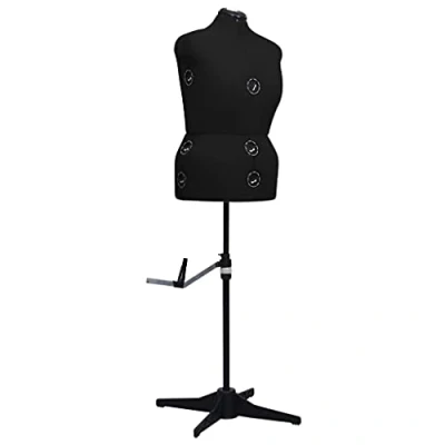 Image of vidaXL Adjustable Dress Form Mannequin Female Size L (44 50), Suitable for Tailors, Fashion Designers, Clothing Shops Black, Made from Polyester and ABS