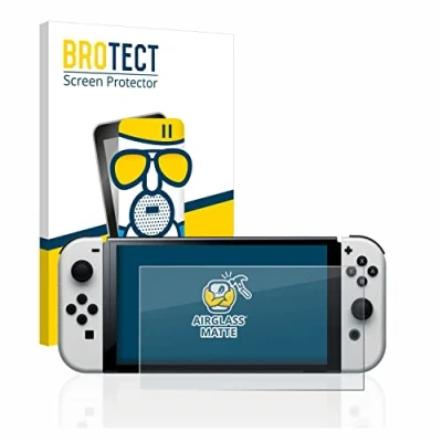 Image of brotect Anti Glare Glass Screen Protector Matte compatible with Nintendo Switch OLED Modell Scratch 9H Protection Film