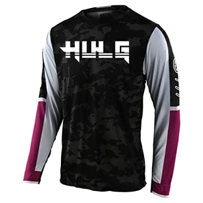 Image of HULG Men&#039;s Cycling Jersey MTB Tops,MX Lightweight Materials,Breathable Material,Mountain Bike Long Sleeve Breathable Comfortable Soft Moisture Wicking (Color 15,XS)