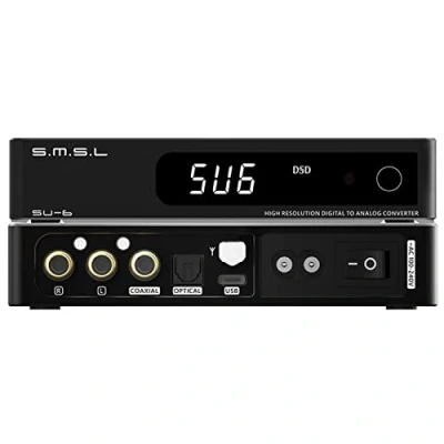 Image of S.M.S.L SU 6 DAC ES9038Q2M XMOS DSD PCM768kHz/32Bit Bluetooth 5.0 LDAC USB Decoder (Black)