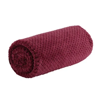 Image of N/A Pet Dog Blanket, Flannel Fleece Puppy Blanket Solid Plush Warm Rug Blankets and Throws for Small Medium Dogs, Cats, Doggy Sleeping Mat, 29 x 39 Inches, Burgundy