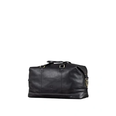 Image of Lakeland Leather Keswick Real Weekend and Overnight Holdall Duffle Bag (Black)